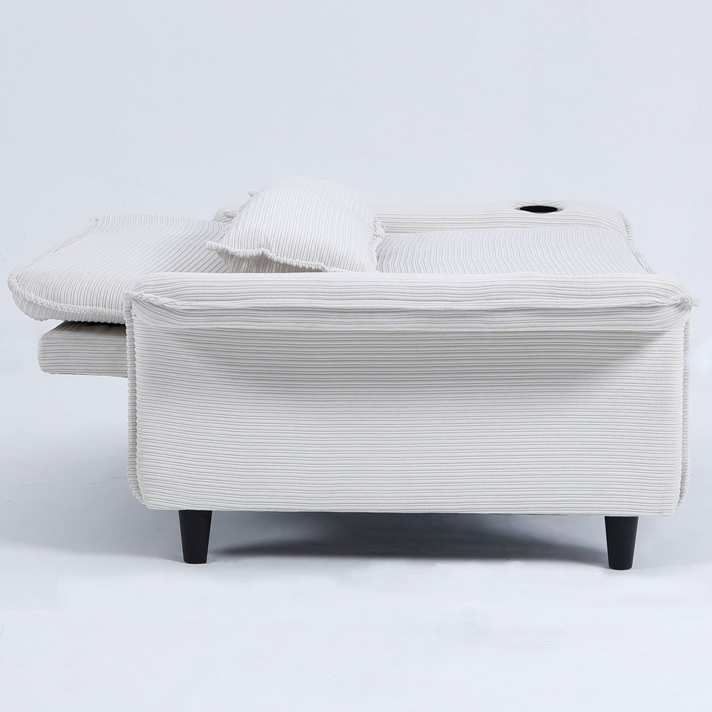Modern Fabric Multi-Functional Sofa Bed With Adjustable Armrests And Backrests