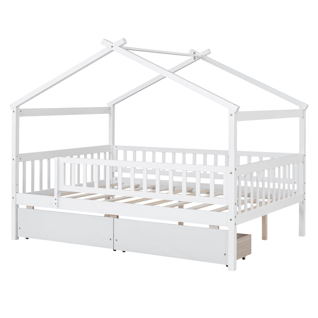 House Bed With 2 Drawers