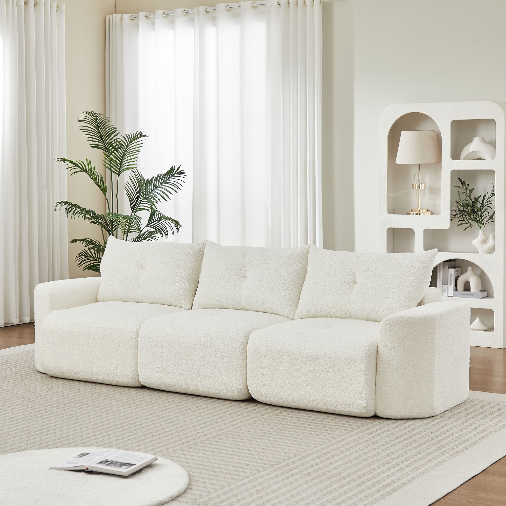 3 Seater With Thickened Armrests Sofa For Living Room