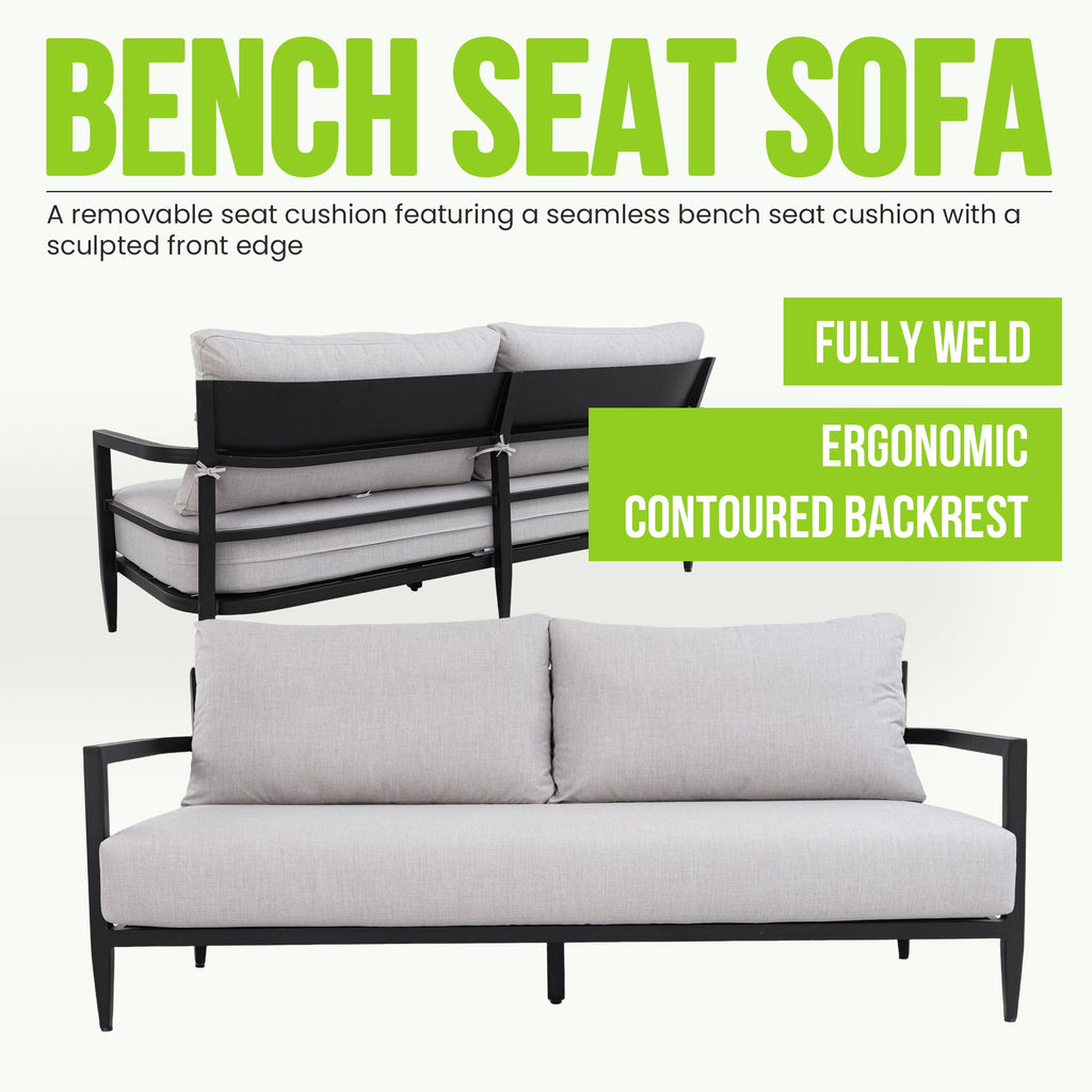 6 Piece Outdoor Conversation Set With Swivel Chairs - Ember Black