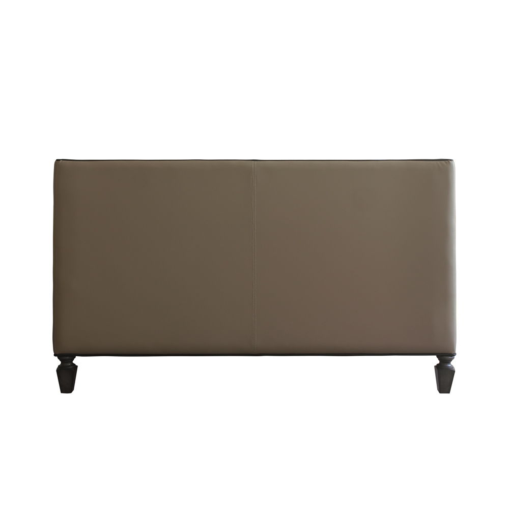 House Beatrice - Loveseat With 3 Pillows - Tan Synthetic Leather , Black Synthetic Leather & Charcoal