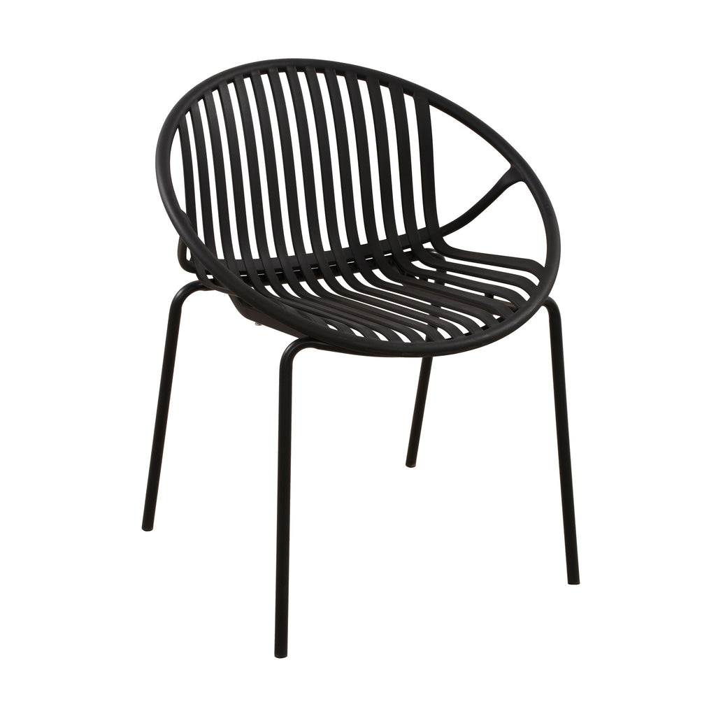 Stackable Outdoor Chairs With Breathable Plastic Backrest (Set of 2)