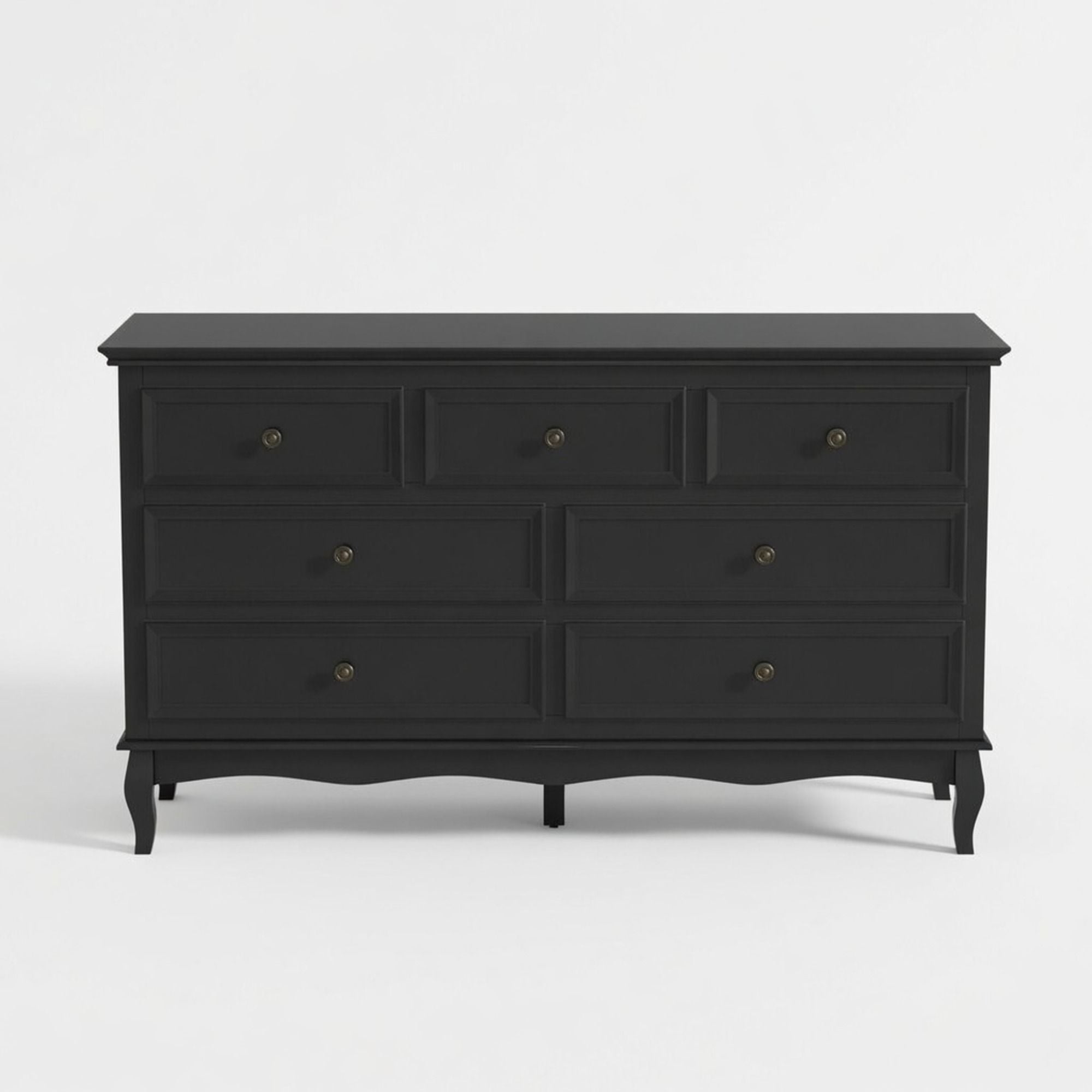 7 Drawer Dresser, Storage Chest - Black