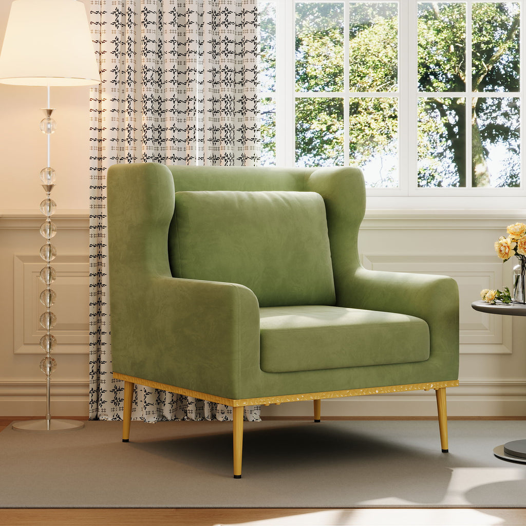 Elegant Curved Armrest Accent Armchair