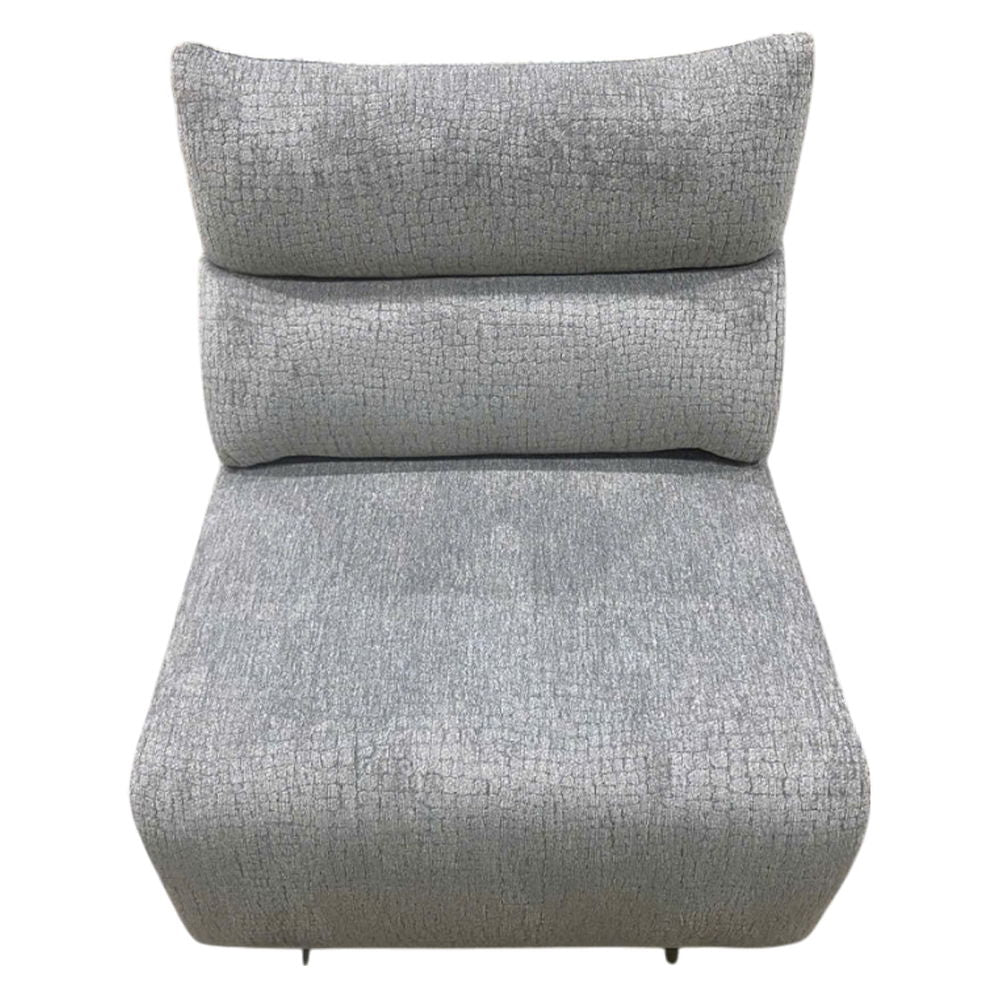 Fullar - Modular Power Motion Armless Recliner - Light Gary Chenille