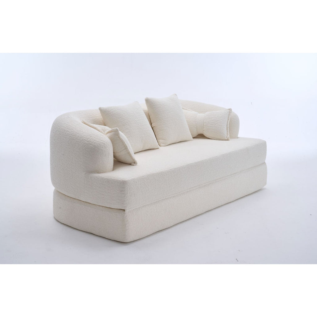 Foldable Sofa Bed, Boneless Couch Convertible Sleeper With 4 Pillows