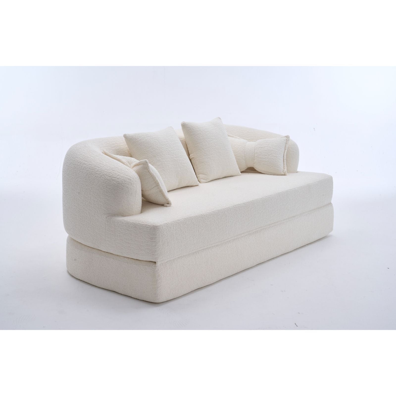 Foldable Sofa Bed, Boneless Couch Convertible Sleeper With 4 Pillows