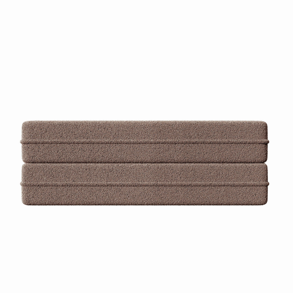 Modern Floor Sofa, With 2 Pillows, Convertible Teddy Fabric Foam Filled Bed