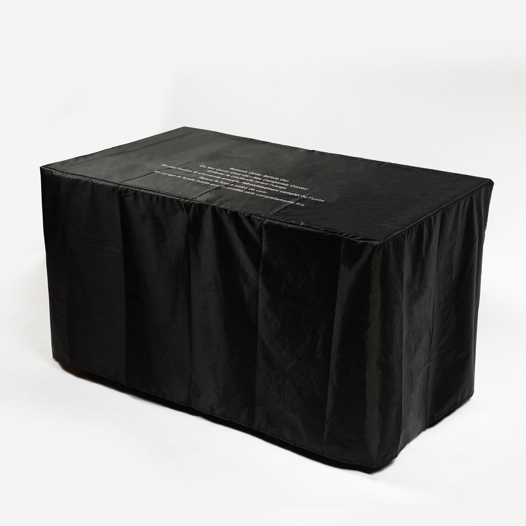 Morden Steel Fire Pit Table With Marble Tile Tabletop, Glass Wind Guard And Lid