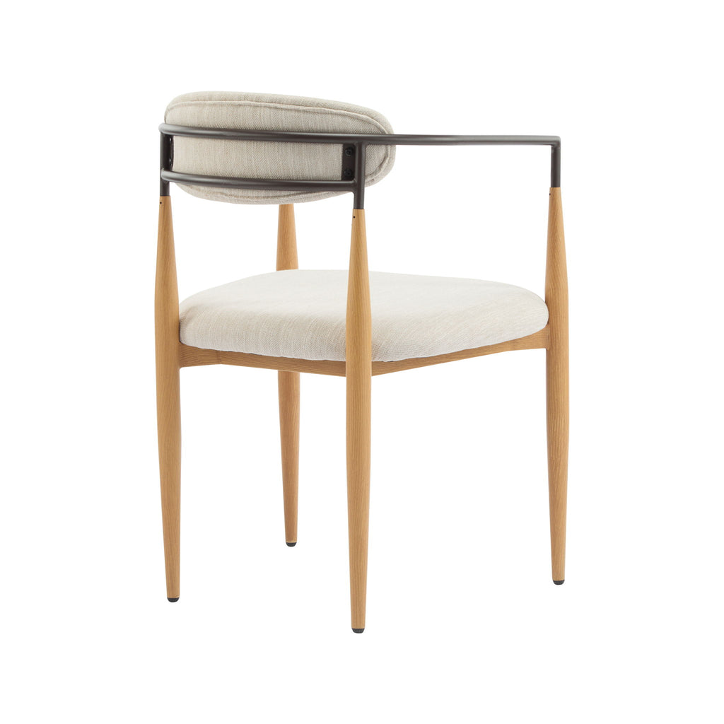 Modern Luxe Dining Arm Chair Set With Upholstery