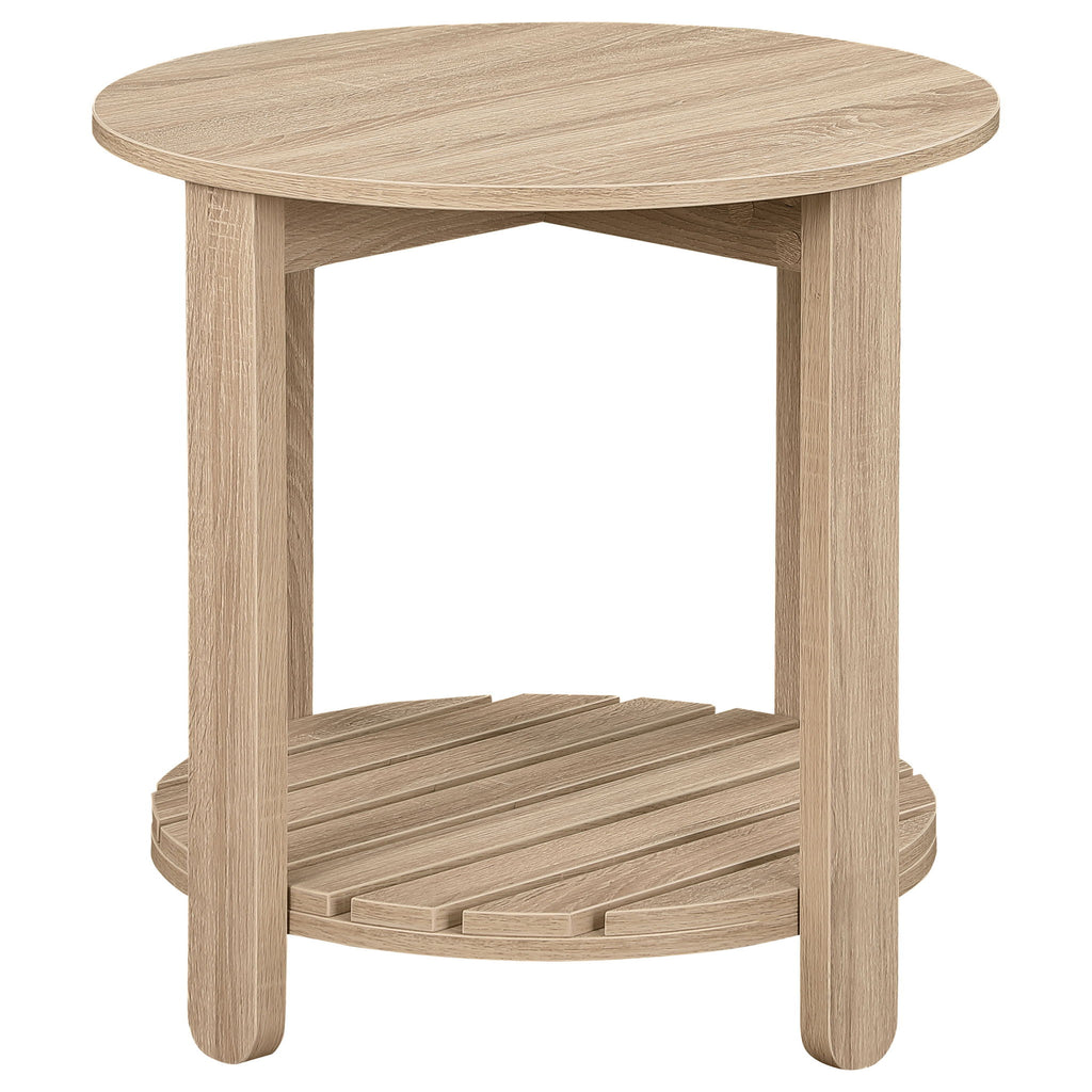 Brookson - Round 2 Piece Coffee And End Table Set - Natural