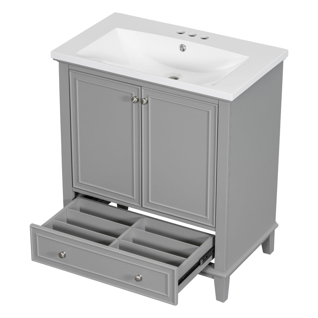 Modern Bathroom Vanity With Sink Combo, Multi Functional Cabinet With Doors And Drawer