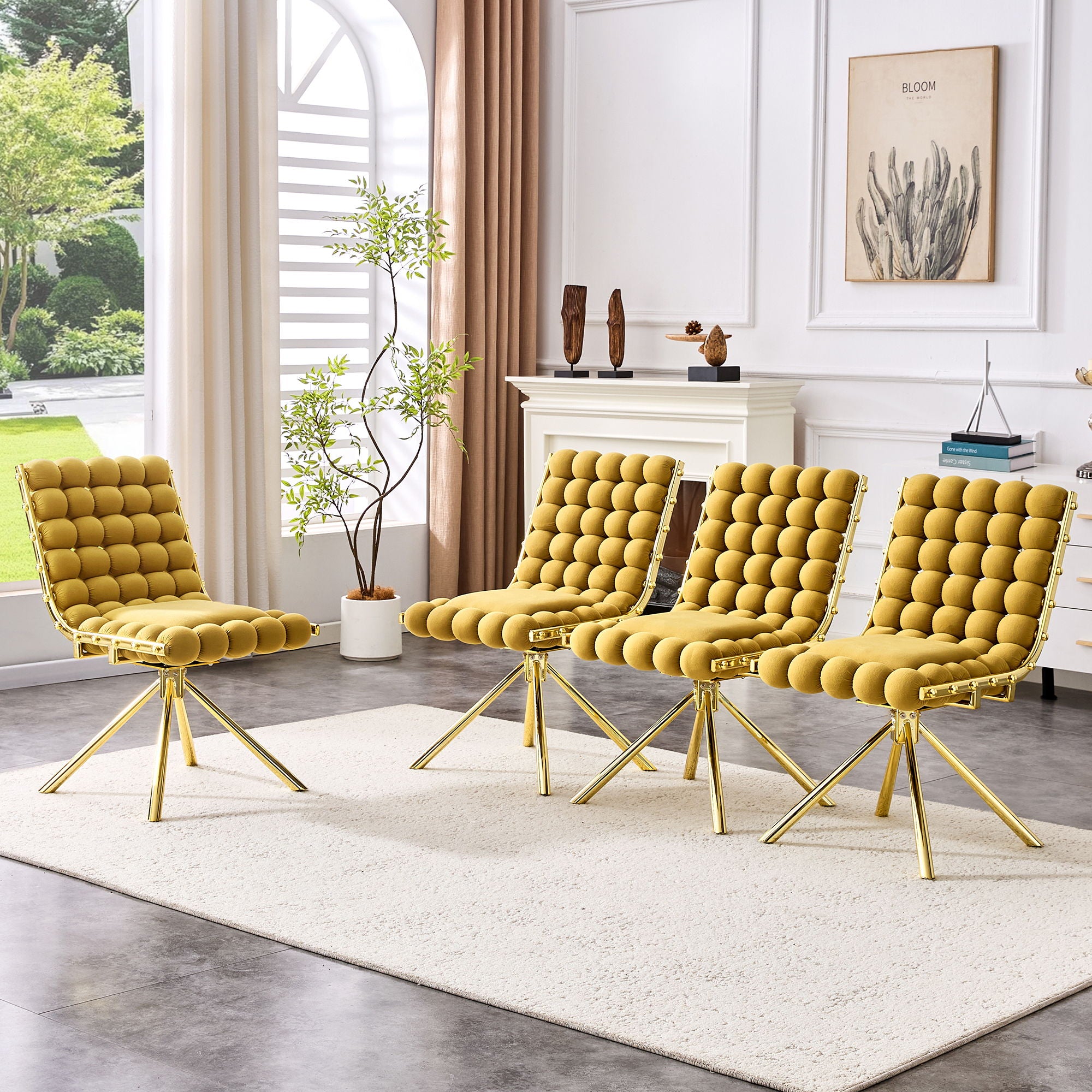Puffy Bubble, Ball Chain Dining Chairs For Dining Room (Set of 2)