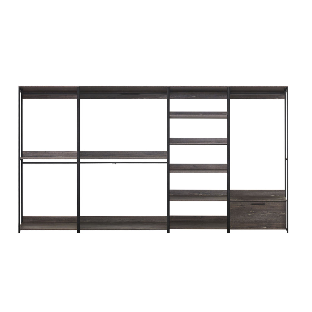 Monica - Walk-In Closet System, Modular Storage - Rustic