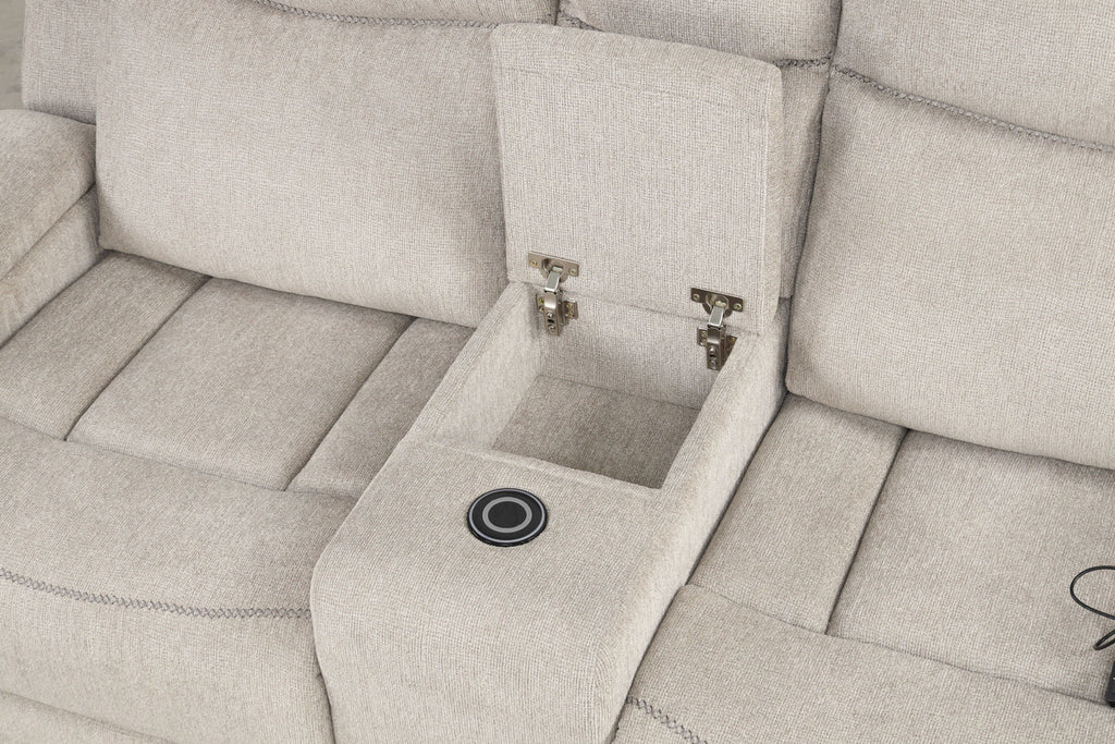 Galya - 3 Piece Living Room Set Sofa Loveseat Chair - Light Gray