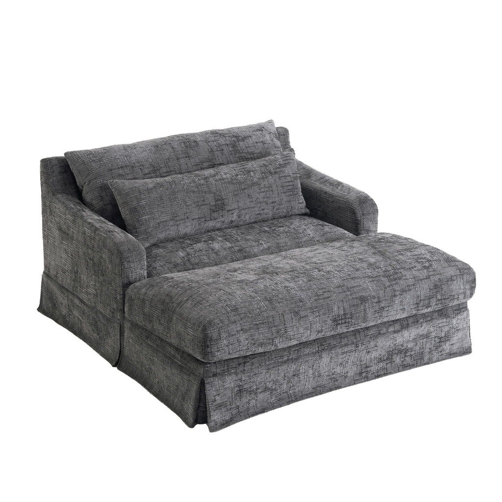 Sofa Bed Loveseat With Textured Surface And 2 Cushions