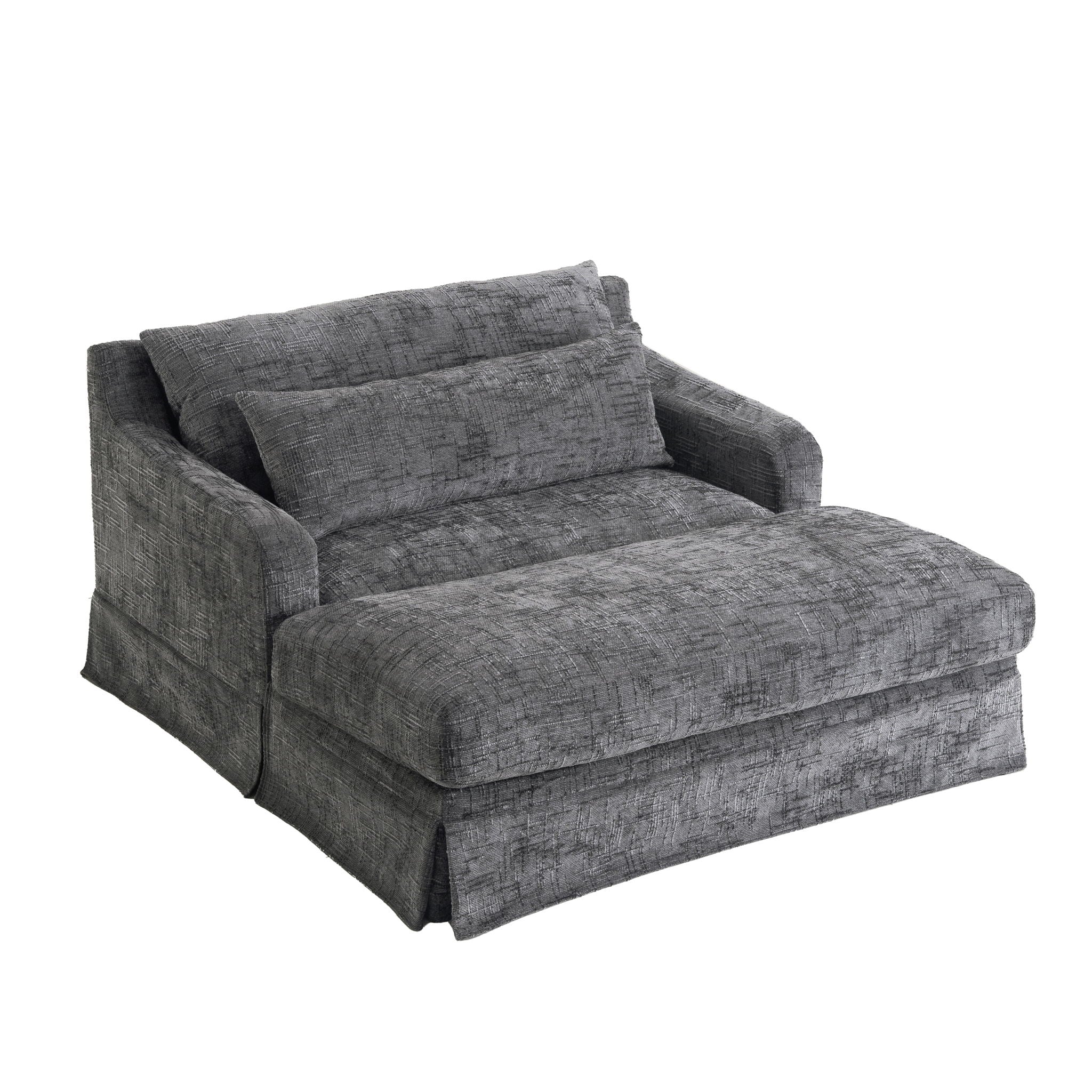 Sofa Bed Loveseat With Textured Surface And 2 Cushions