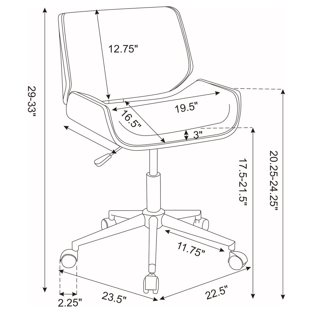 Ecru Swivel Office Chair Adjustable Height - Beige