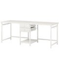 2 Person Computer Desk With Drawers And Shelves, Extra Long Double Workstation