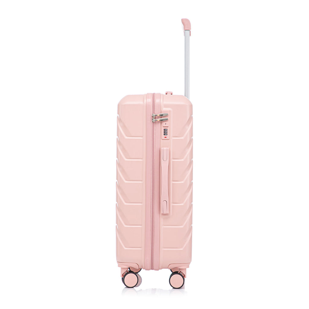 Hard Shell Luggage With Scratch Resistant Surface, 4 Wheels, Combination Lock & Side Hooks