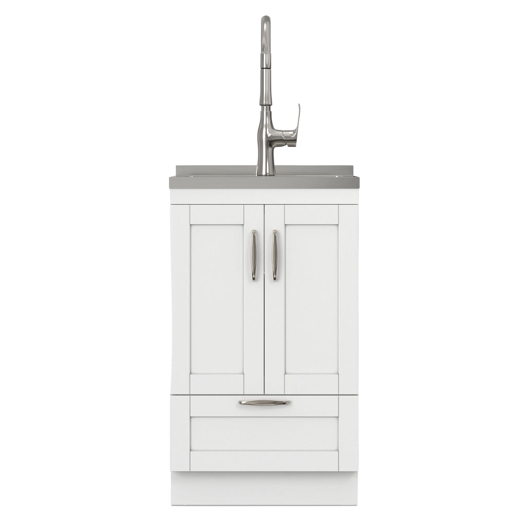 Reed - Deluxe Laundry Cabinet With Pull-Out Faucet And Stainless Steel Sink