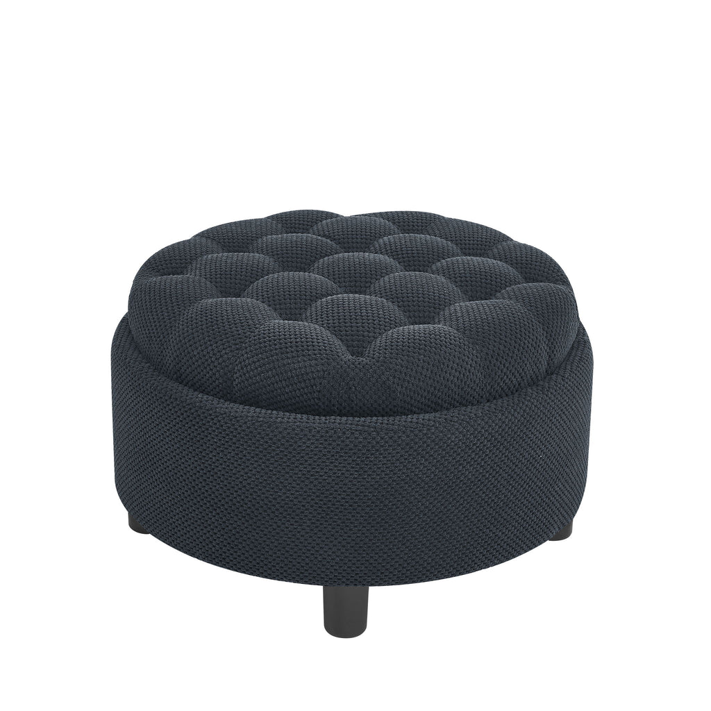 Storage Round Footstool Table Ottoman
