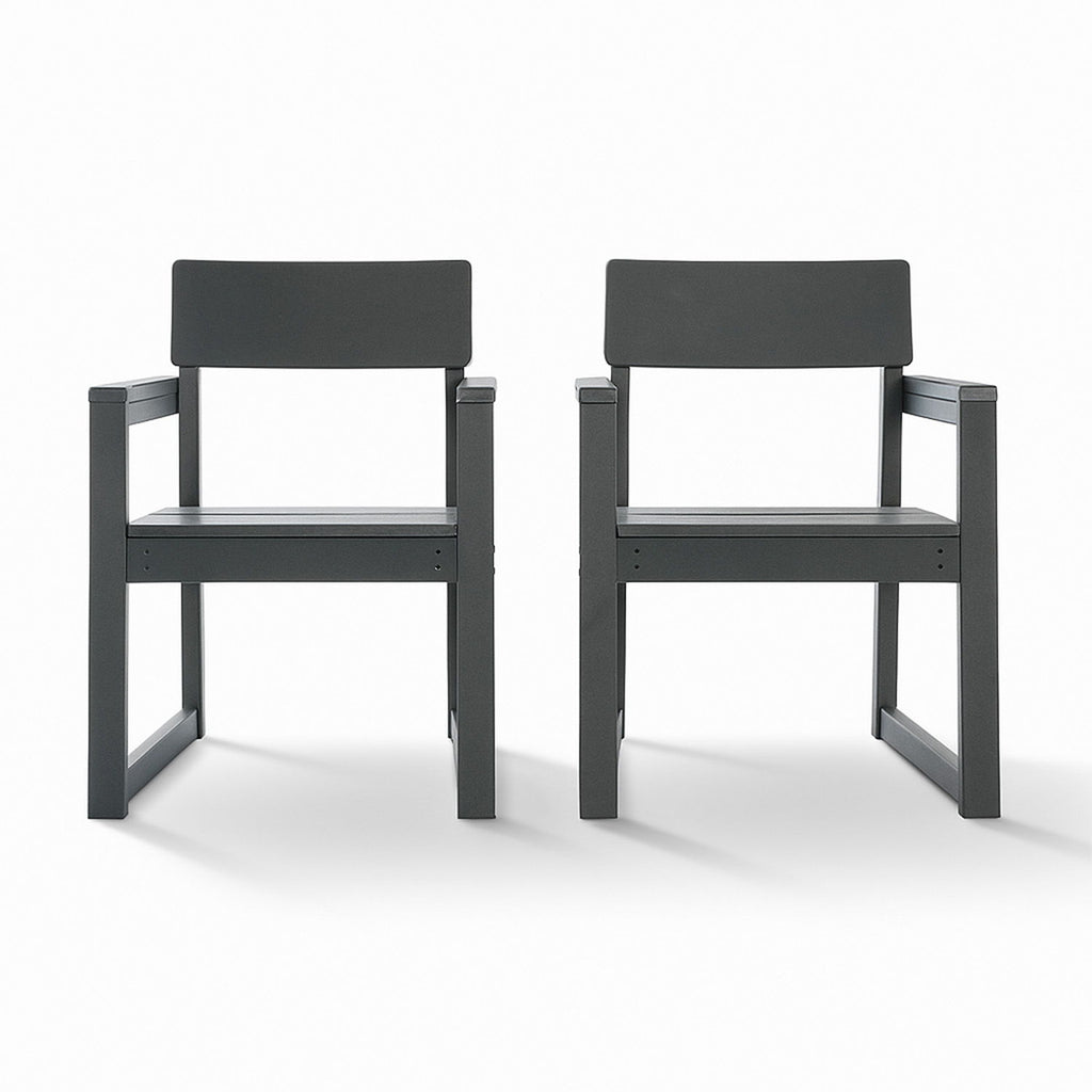 5 Piece Outdoor Dining Set, Table With Umbrella Hole And 4 Armrest Chairs