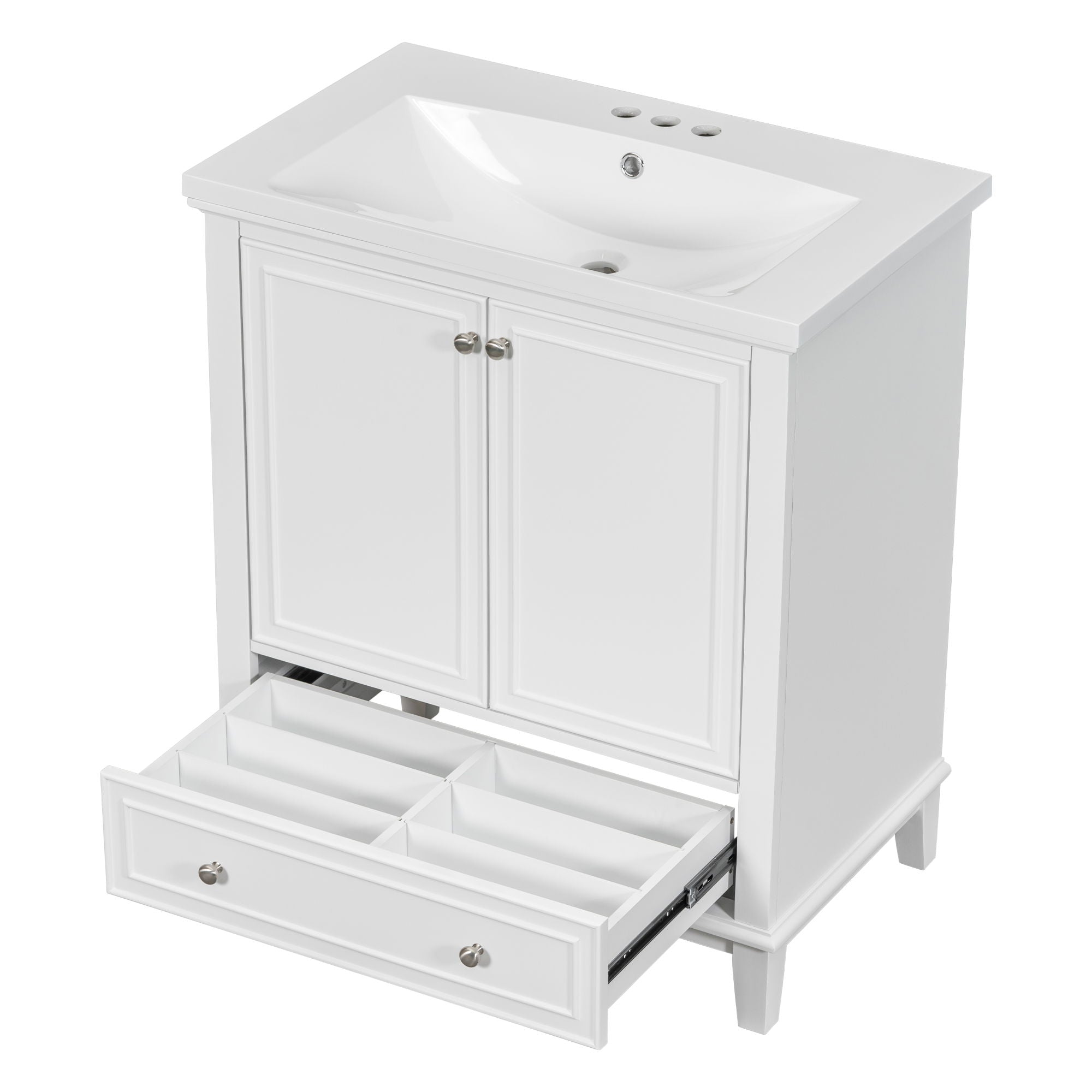 Modern Bathroom Vanity With Sink Combo, Multi Functional Cabinet With Doors And Drawer