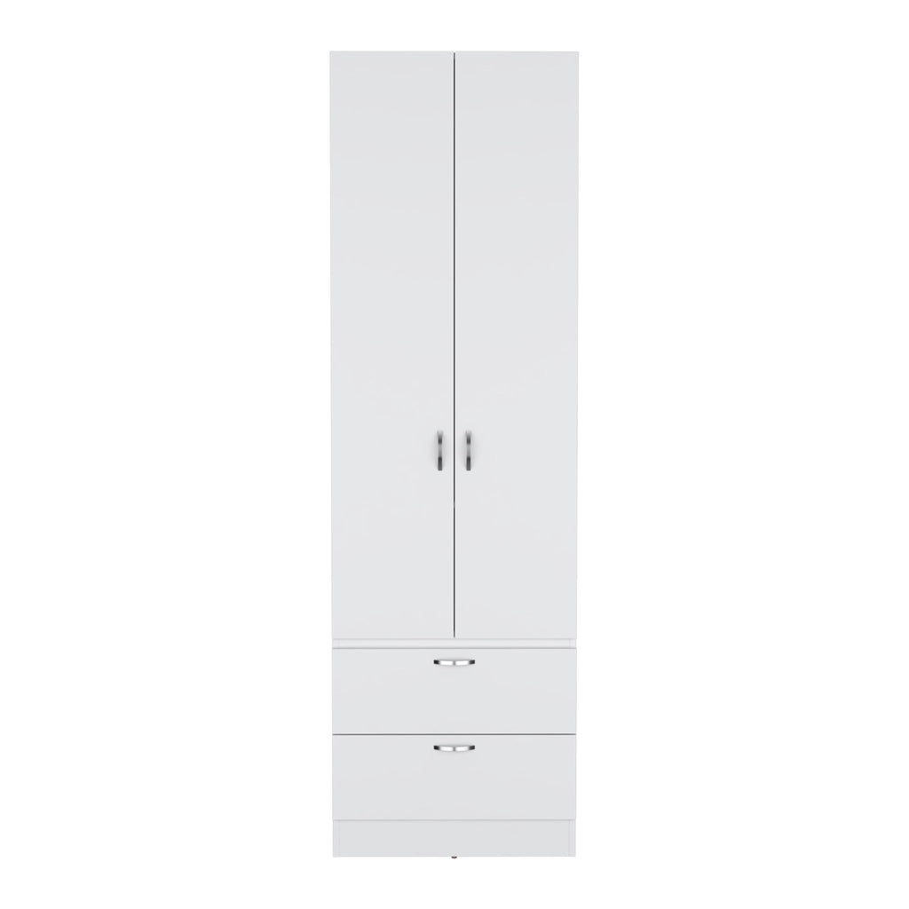 Armoire Organiser, Two Shelves, Rod, Double Door Cabinet Armoire