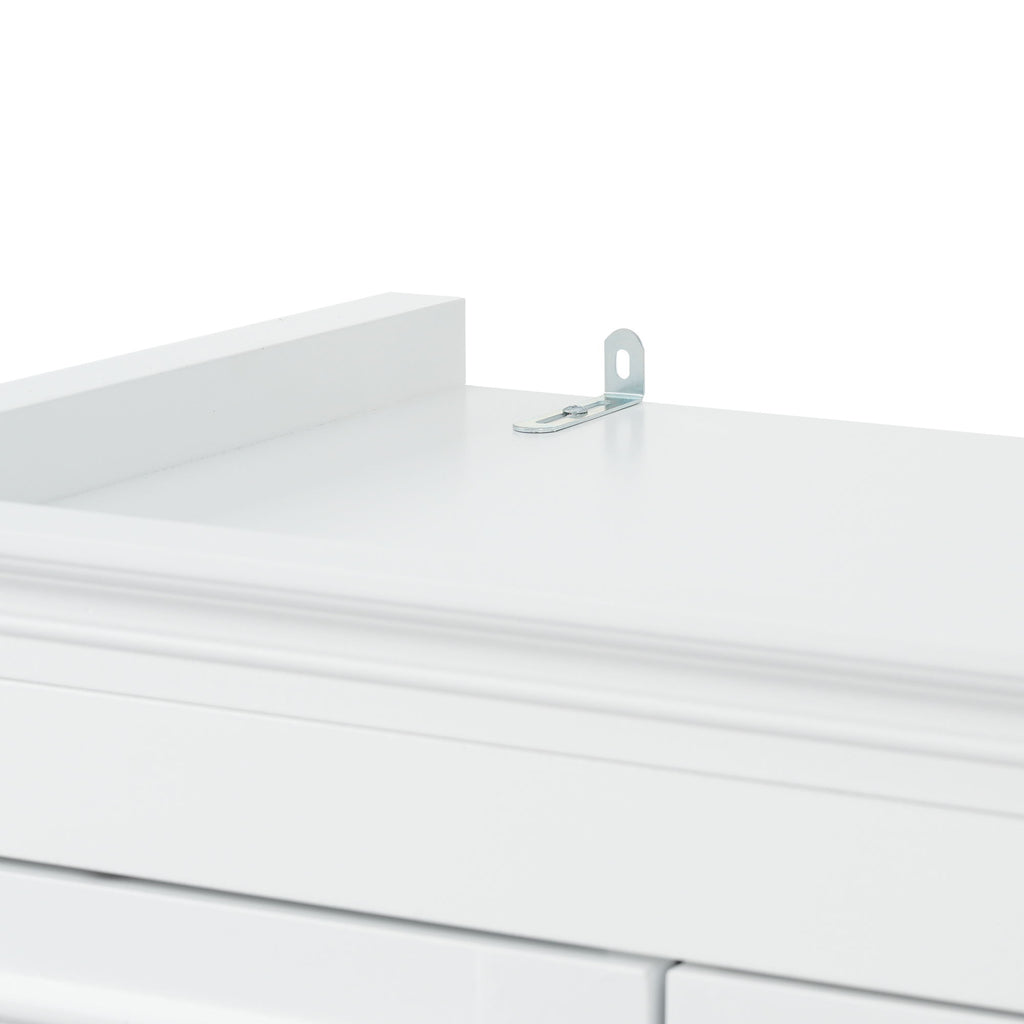 Freestanding Bathroom Vanity, Elegant Design With 4 Doors & 1 Drawer, Adjustable Shelves, Damping Hinges - White