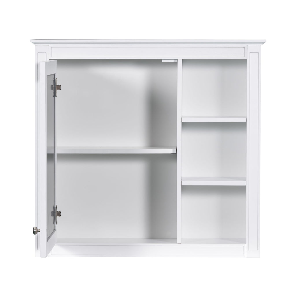 Bathroom Vanity With Top Sink, 2 Doors And 3 Drawers, Freestanding Set With Mirror Cabinet