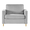 Accent Chair Upholstered Single Sofa With Square Arms, Sewn Pillow Back For Living Room