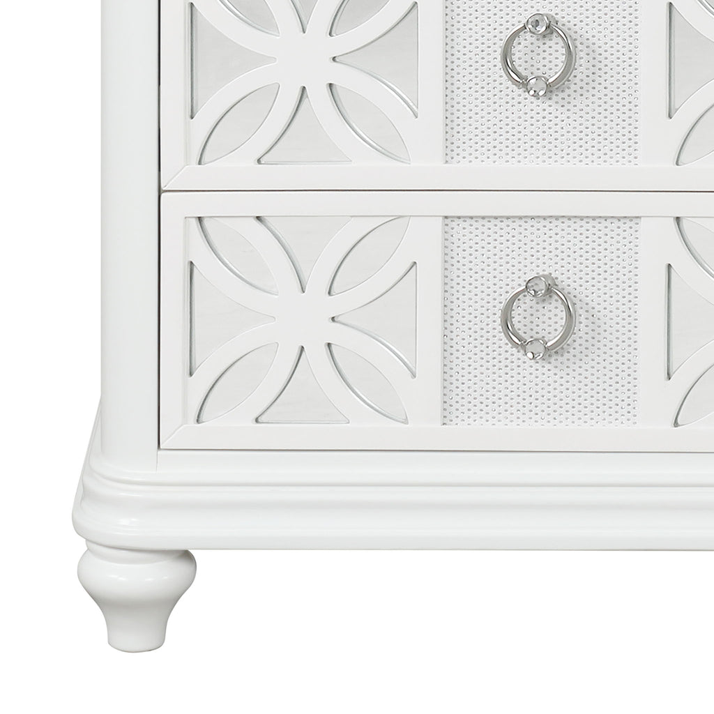 Abigale - 2 Drawer Nightstand With LED - White