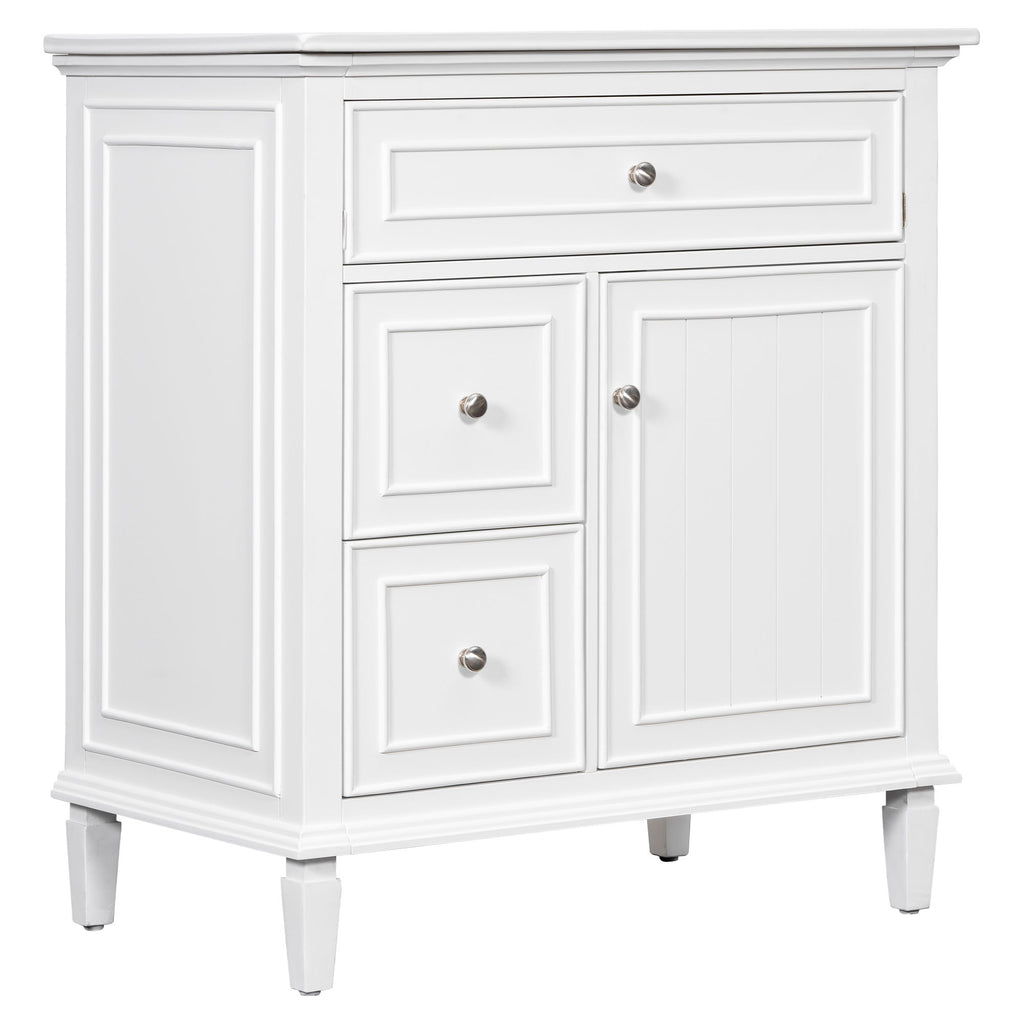 Modern Bathroom Vanity With Sink, Adjustable Shelf, Flip Drawer & 2 Drawers