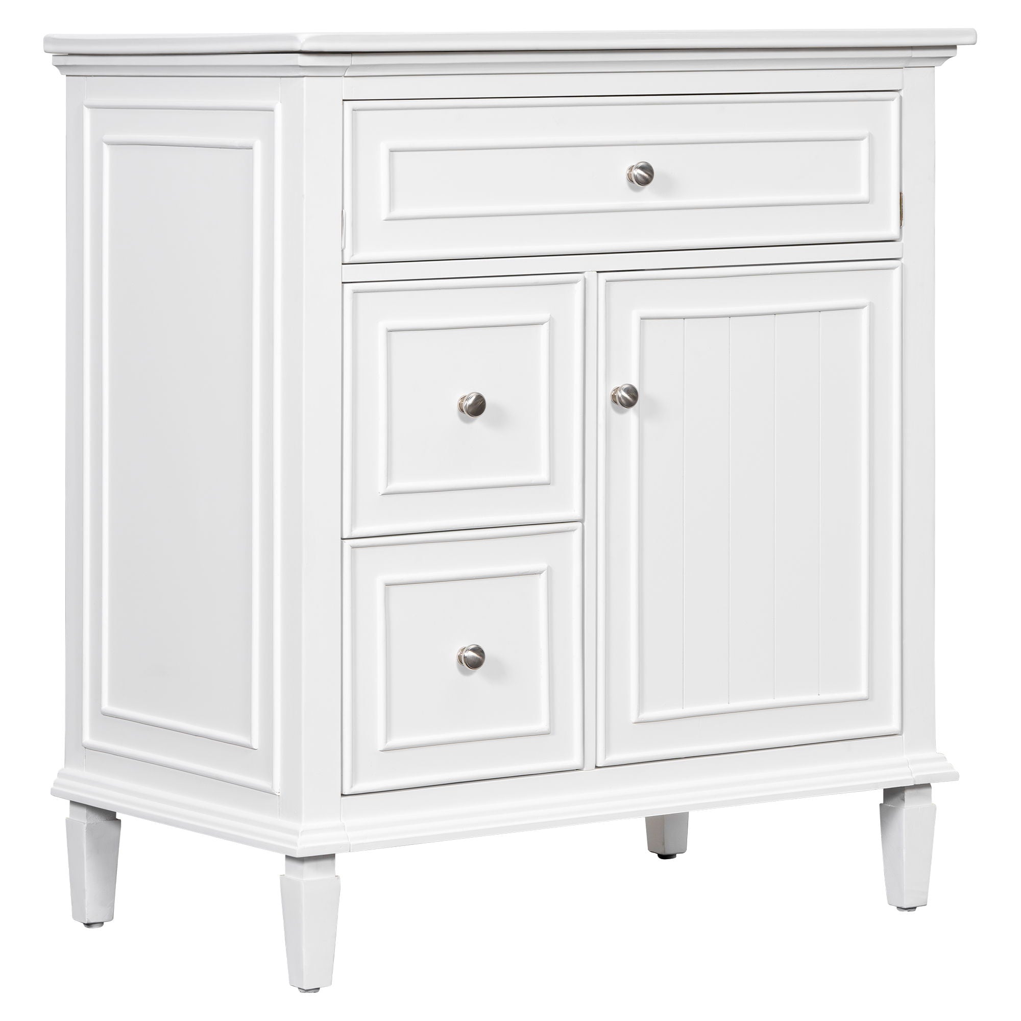 Modern Bathroom Vanity With Sink, Adjustable Shelf, Flip Drawer & 2 Drawers