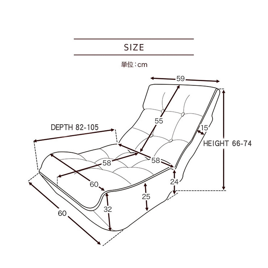 Reclining Japanese Chair Lazy Sofa Tatami Balcony Adjustable Chair