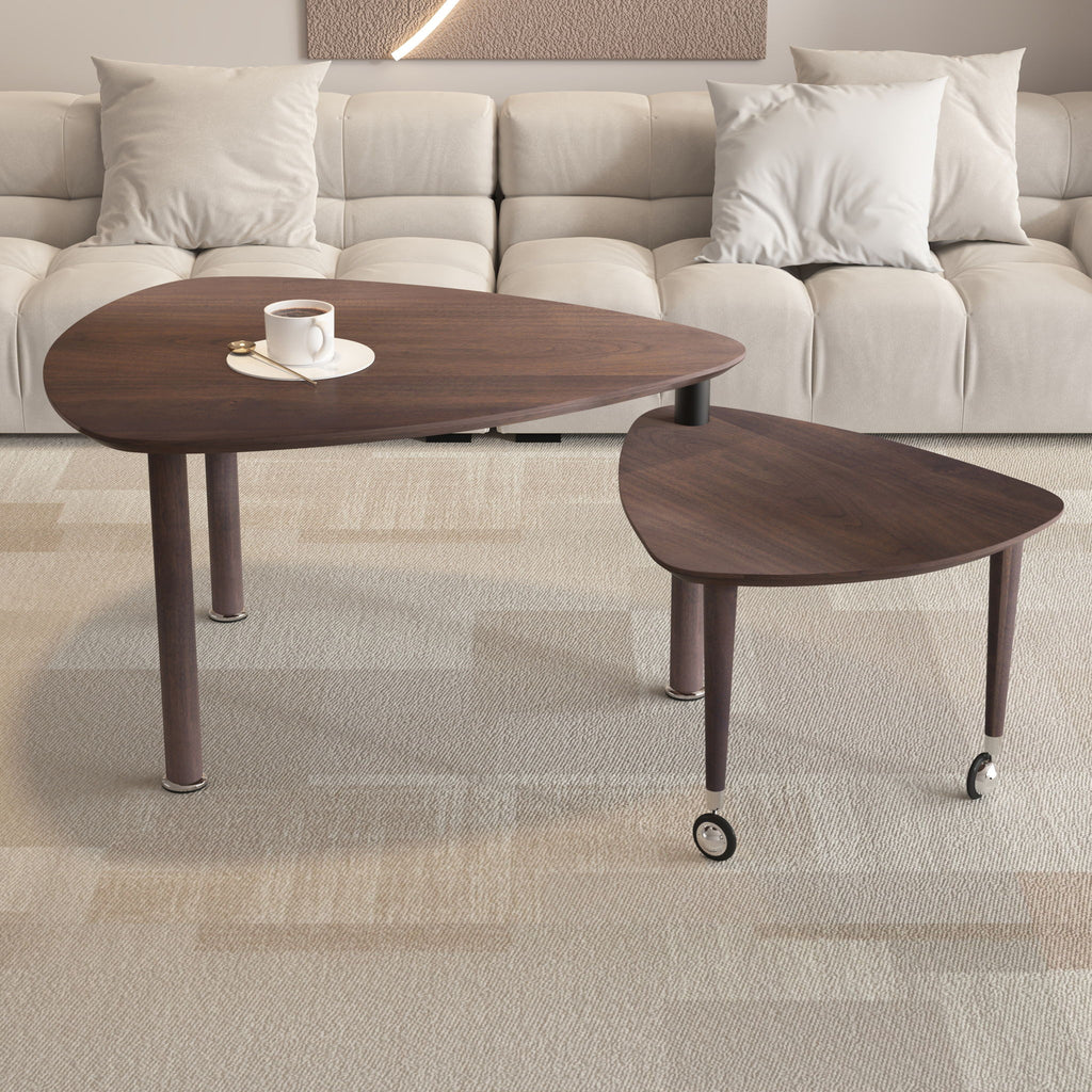 360 Degree Rotatable Coffee Table With Solid Legs