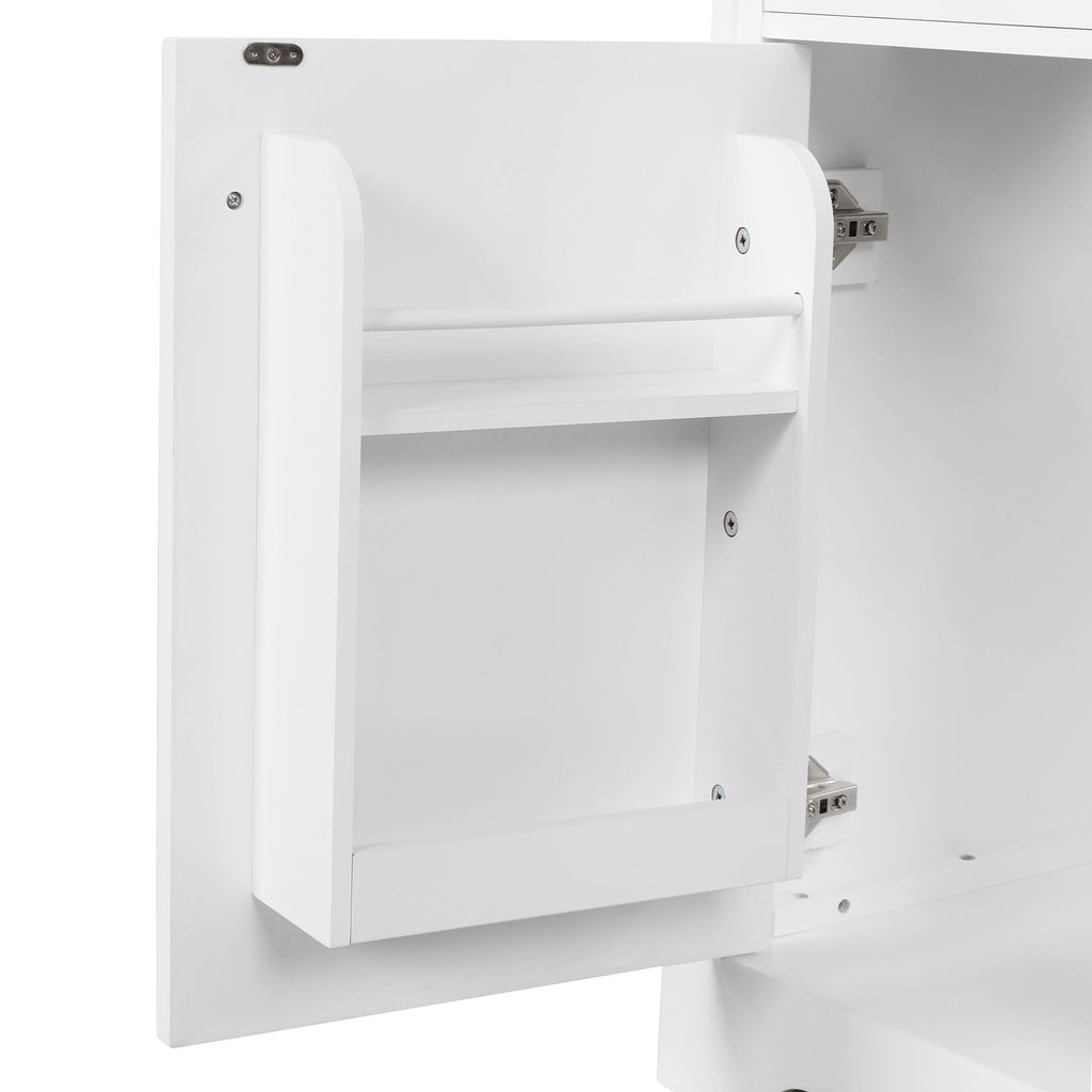 Bathroom Vanity With Sink Top, Cabinet With Door And 2 Drawers - White