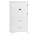 Bathroom Storage Cabinet With 2 Doors And Drawers, Adjustable Shelf