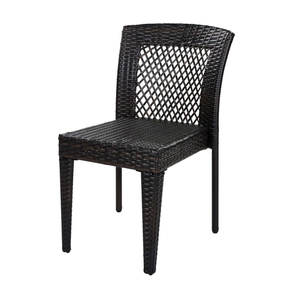 7 Piece Outdoor Dining Set With Table And 6 Chairs - Brown Multi