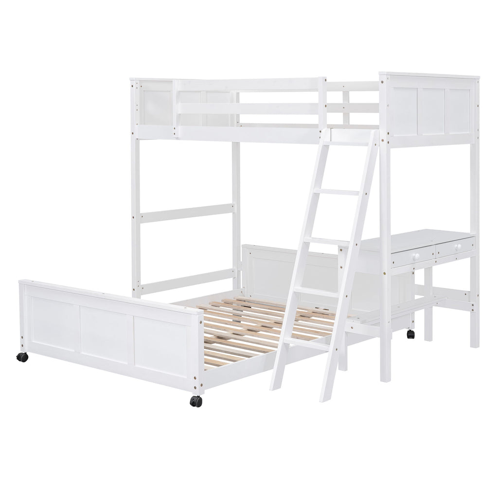 Full Over Full Bunk Bed With Desk