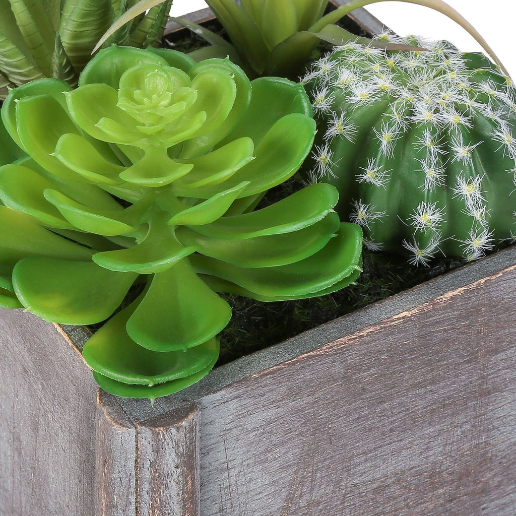 Artificial Succulent, Table Decor (Set of 2) - Green / Dark Gray