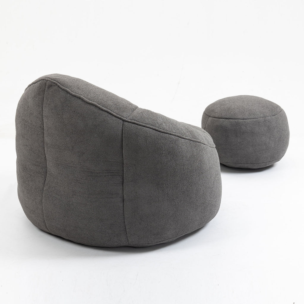 Bedding Bean Bag Sofa Chair High Pressure Foam With Footrest
