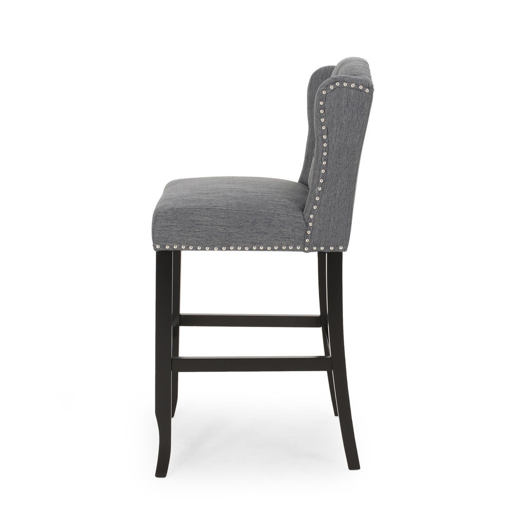 Vienna - Contemporary Fabric Tufted Wingback Counter Stools (Set of 2)