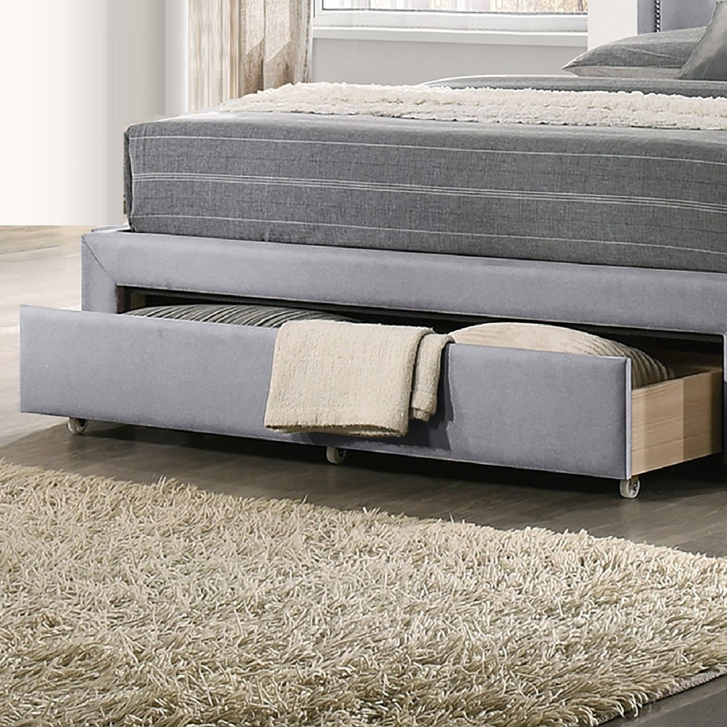 Modern Button Tufted Arch Headboard Bed With Storage Footboard