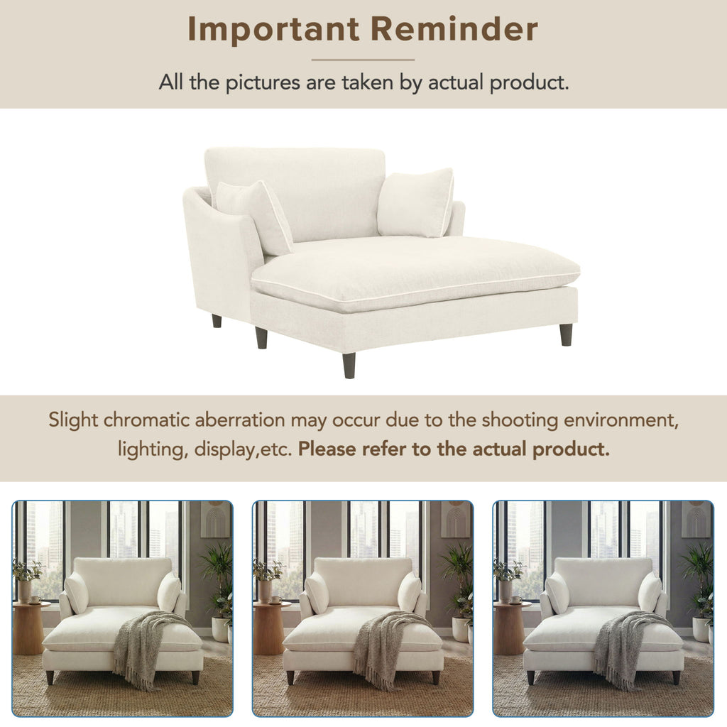Modern Chaise Lounge Couch Sofa Bed With Pillows