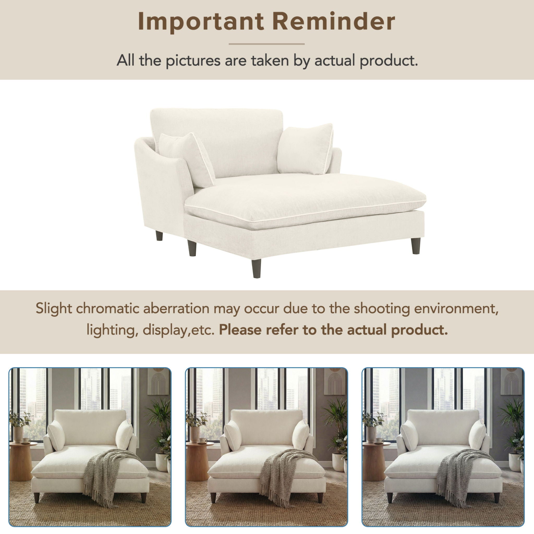 Modern Chaise Lounge Couch Sofa Bed With Pillows