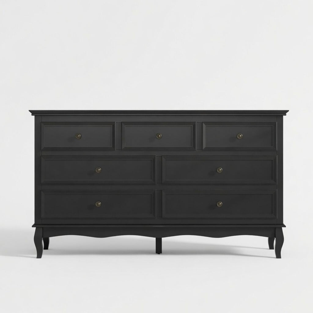 7 Drawer Dresser, Storage Chest - Black