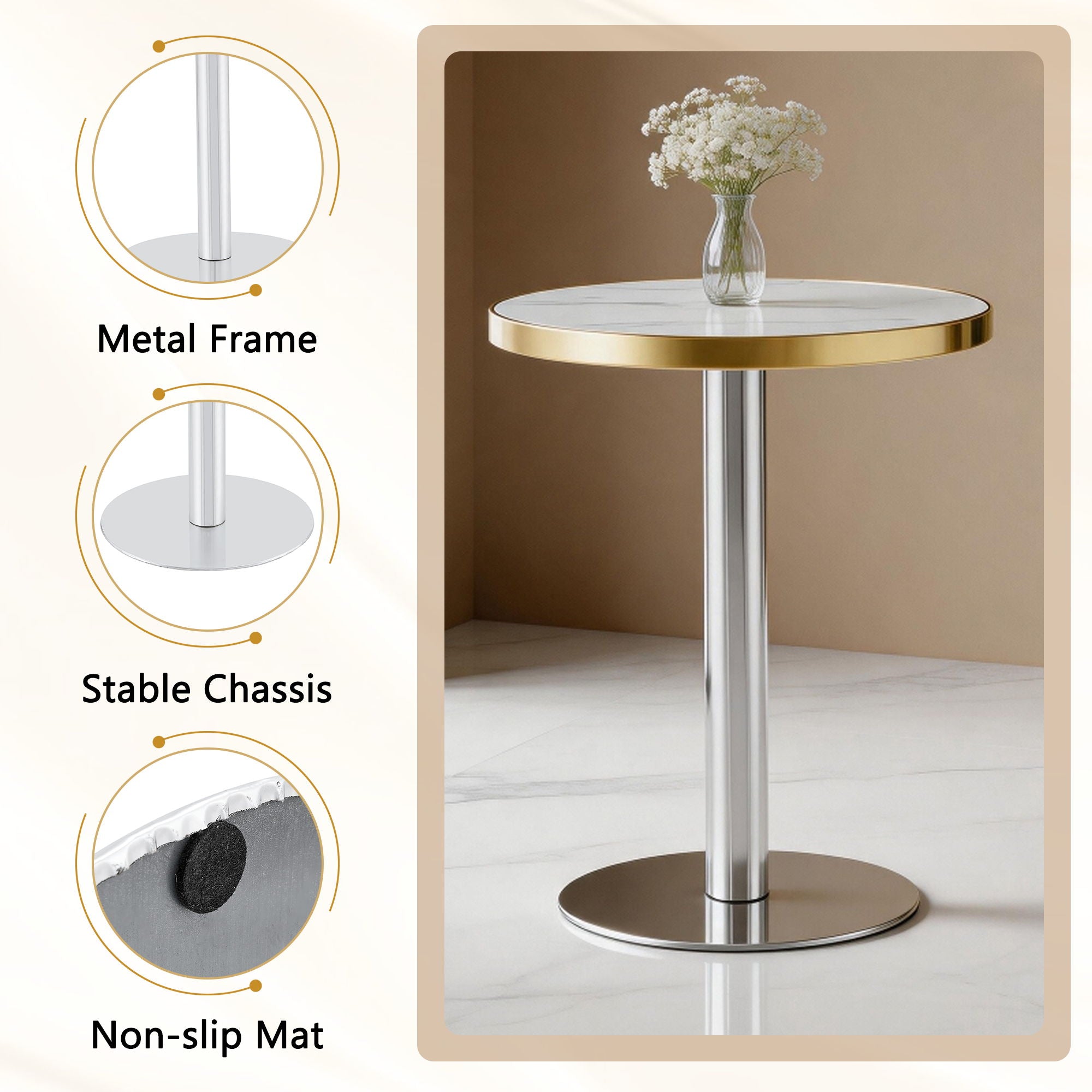 Elegant Modern Round Bistro Table
