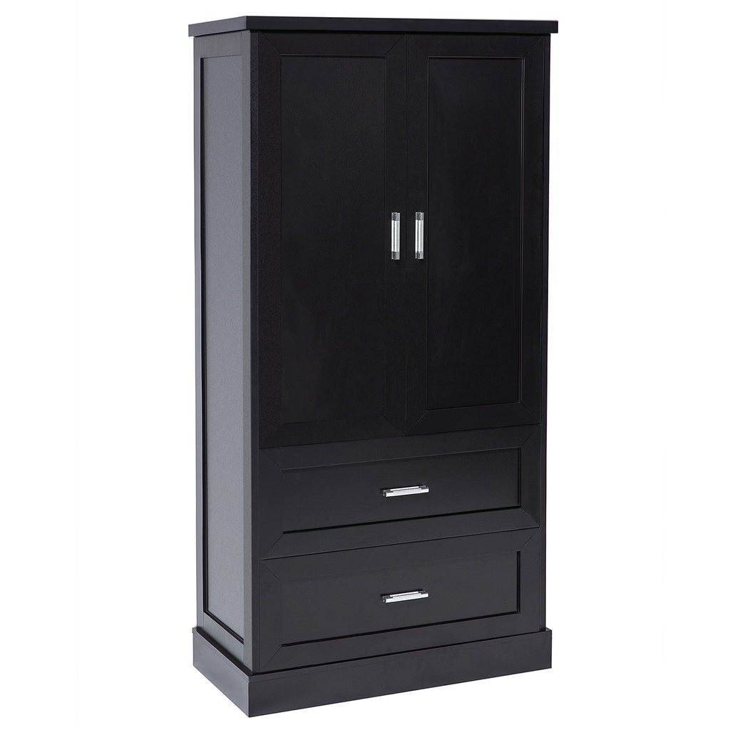 Tall Bathroom Storage Cabinet With 2 Doors And Drawers, Adjustable Shelf